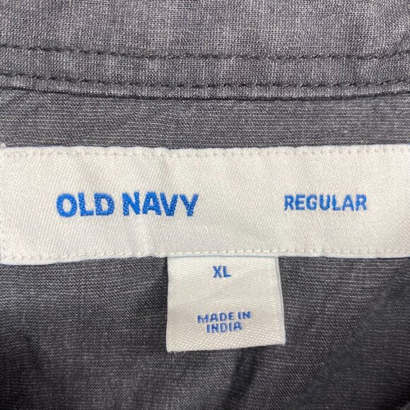 Old Navy Mens XL Plaid Flannel Button-Up Shacket Blue Yellow Cotton Regular Fit - Picture 4 of 12